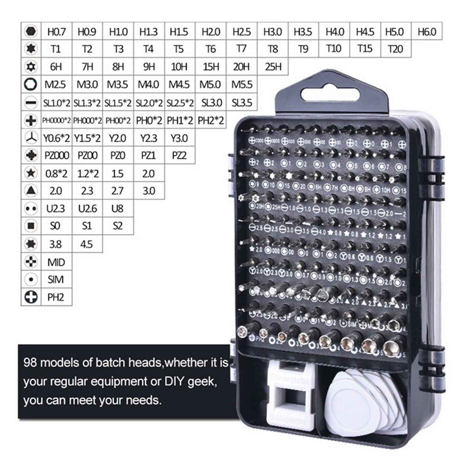 117 in 1 Precision Screwdriver Set Professional Electronics Repair Tool Kit with 98 Bits Magnetic Driver , pry, Spudg... - Image 2