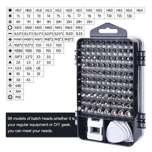 117 in 1 Precision Screwdriver Set Professional Electronics Repair Tool Kit with 98 Bits Magnetic Driver , pry, Spudg... - Image 2