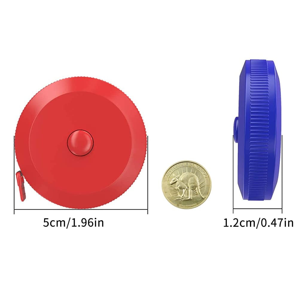 12 Pack Retractable Tape Measure Soft Push Button Measuring Tape Pocket 60 Inch / 150cm Dual Sided for Cloth Body Tai... - Image 3