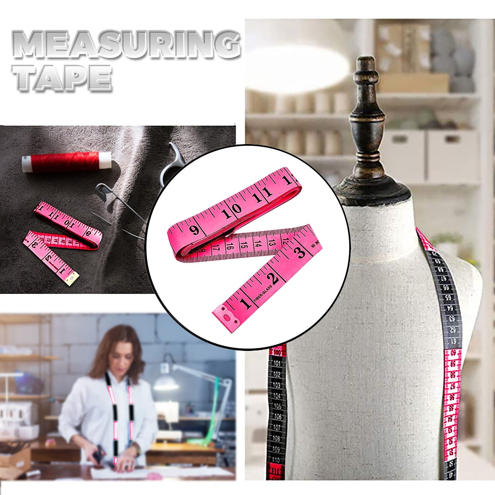 Body Measuring Tape, 60 inch Dual Sided Tape Measure for Body Measuring, Soft Measuring Tape Ruler for Fabric Tailor ... - Image 3