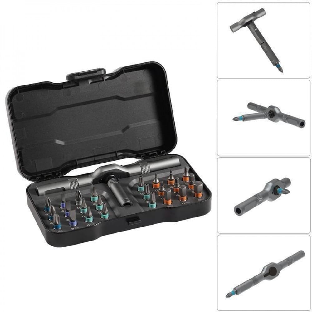 24 in 1 DlY Screwdriver Set,1 Set SwitchableScrewdriver Shape Magnetic Screwdriver Set,Compact and Portable Ratchet S...