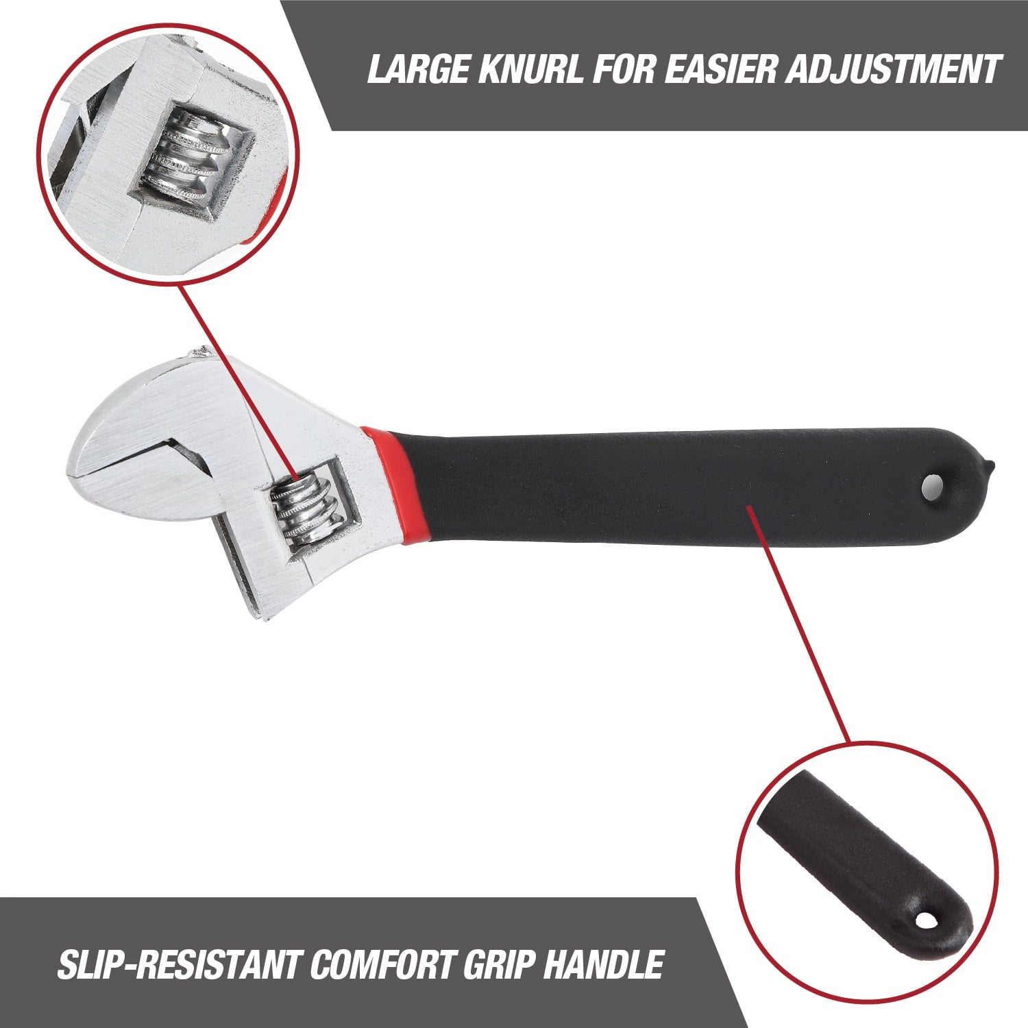 2-Piece Adjustable Wrench Set with Comfort Handles, 6-inch & 8-inch - Image 5