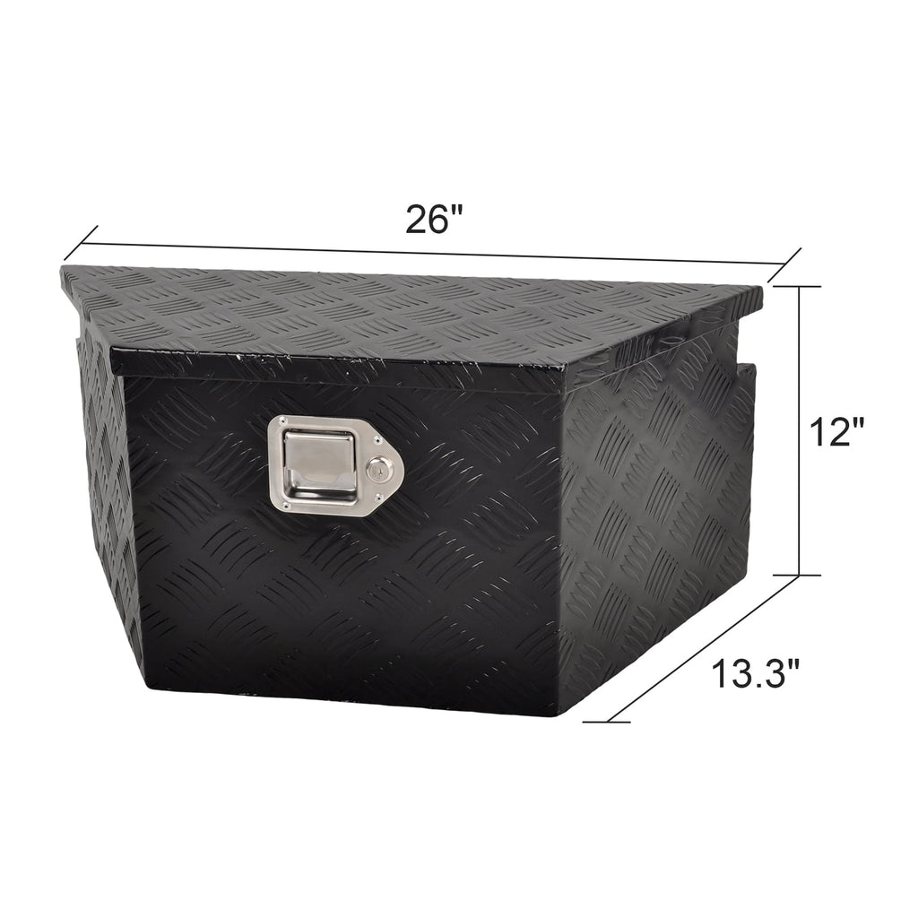 26 Inch Aluminum Trailer Tongue Tool Box Truck Bed Toolbox Underbody Storage - Image 5