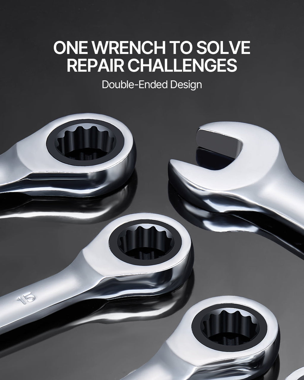 Combination Wrench Set, 30-Unit Ratchet Wrench Collection with Storage Stand, Chromium-Vanadium Steel Wrench Assortme... - Image 3
