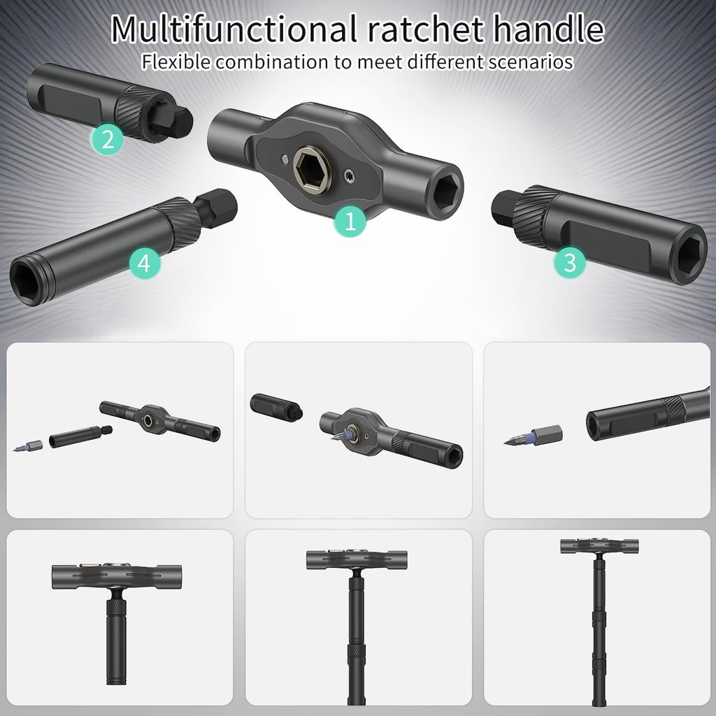 42 in 1 Magnetic Screwdriver Set, multi-purpose Ratchet Screwdriver Set, tool kit for home with Detachable Ratchet Handle, Portable Home Rep - Image 5