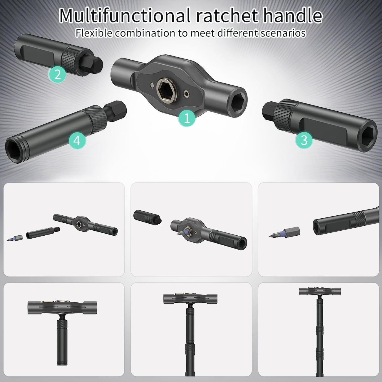 42 in 1 Magnetic Screwdriver Set, multi-purpose Ratchet Screwdriver Set, tool kit for home with Detachable Ratchet Handle, Portable Home Rep - Image 5