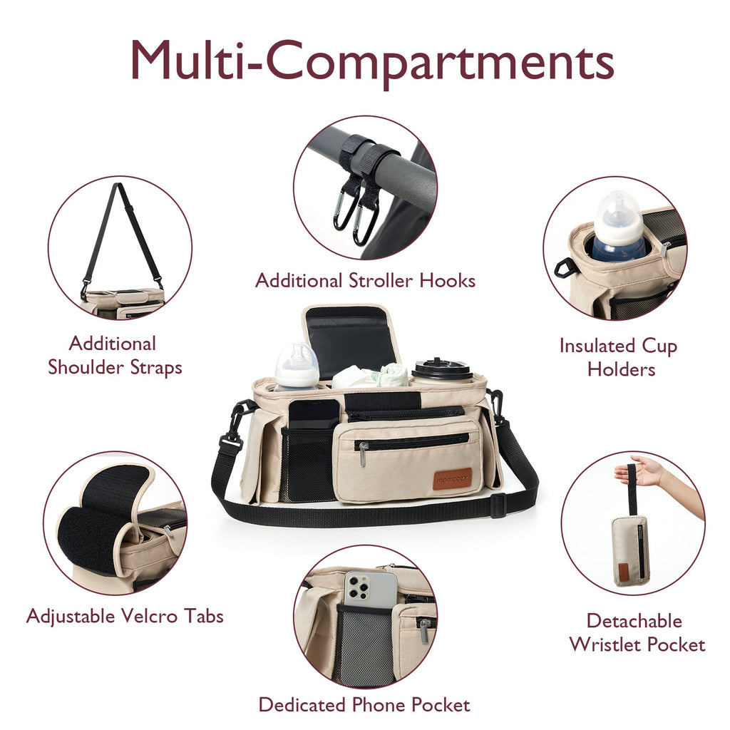 Momcozy Stroller Organizer - All-in-One Cup Holder & Pet Strollers