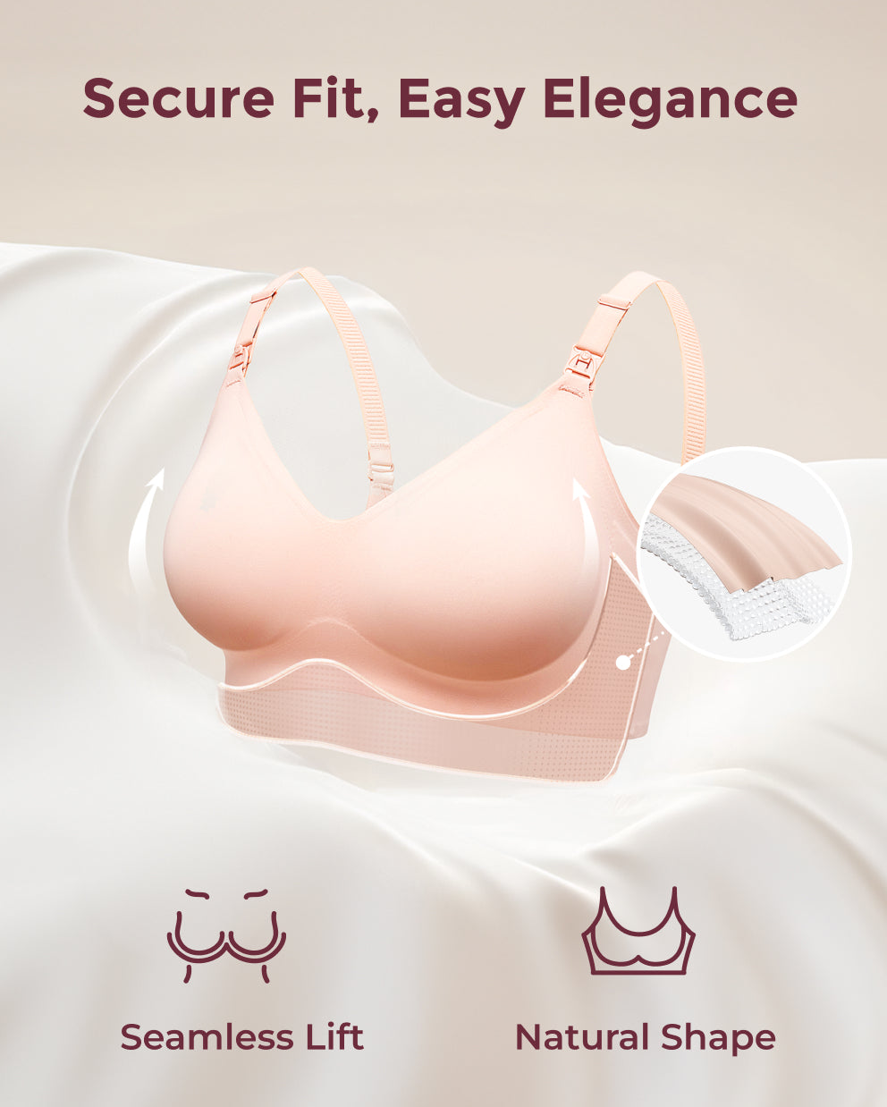 Ultra Soft Seamless Nursing Bra YN21 & DEX - 4-in-1 Hands Free Seamless Stretch Fabric Pumping Bra Bundle