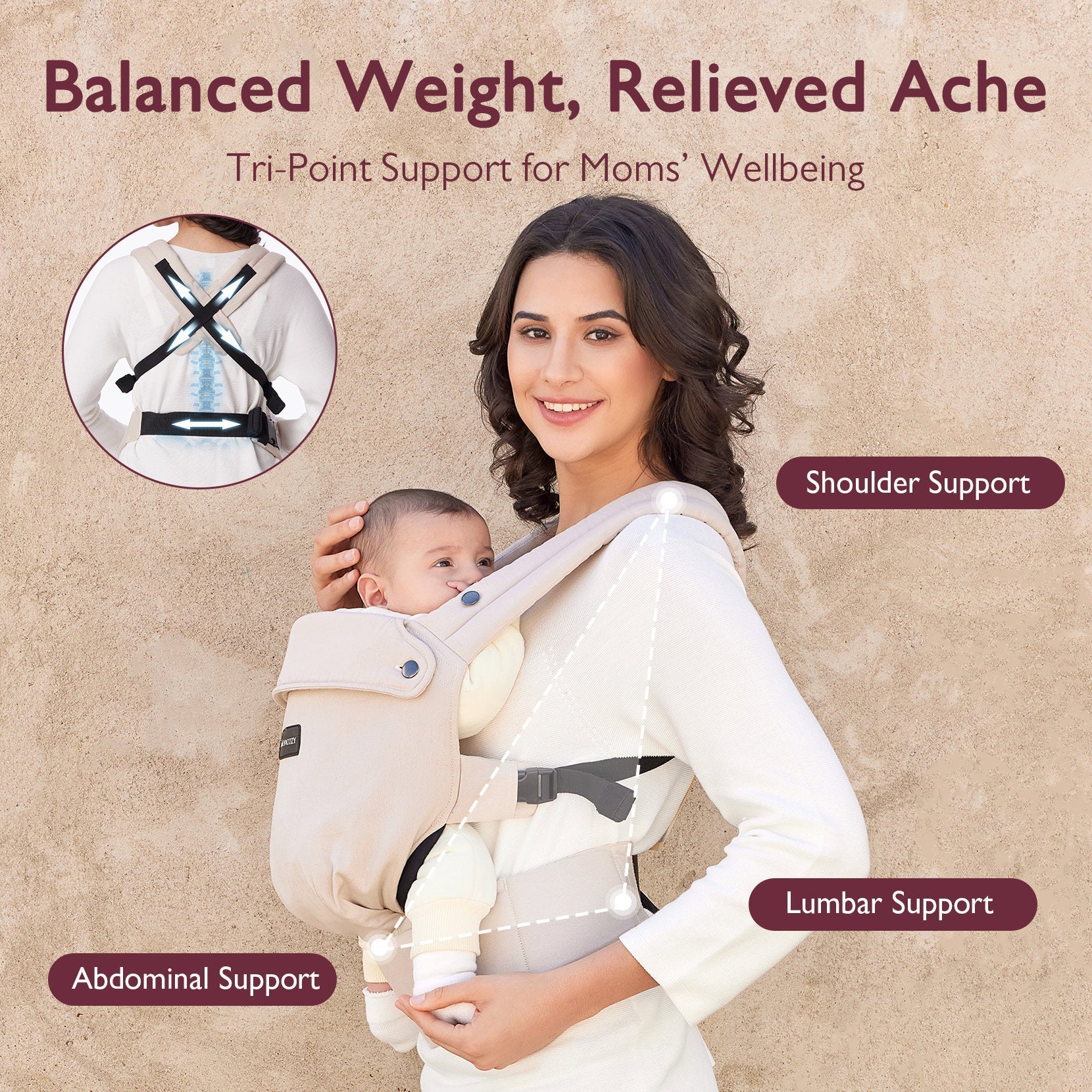 PureHug Baby Carrier  - Khaki Color