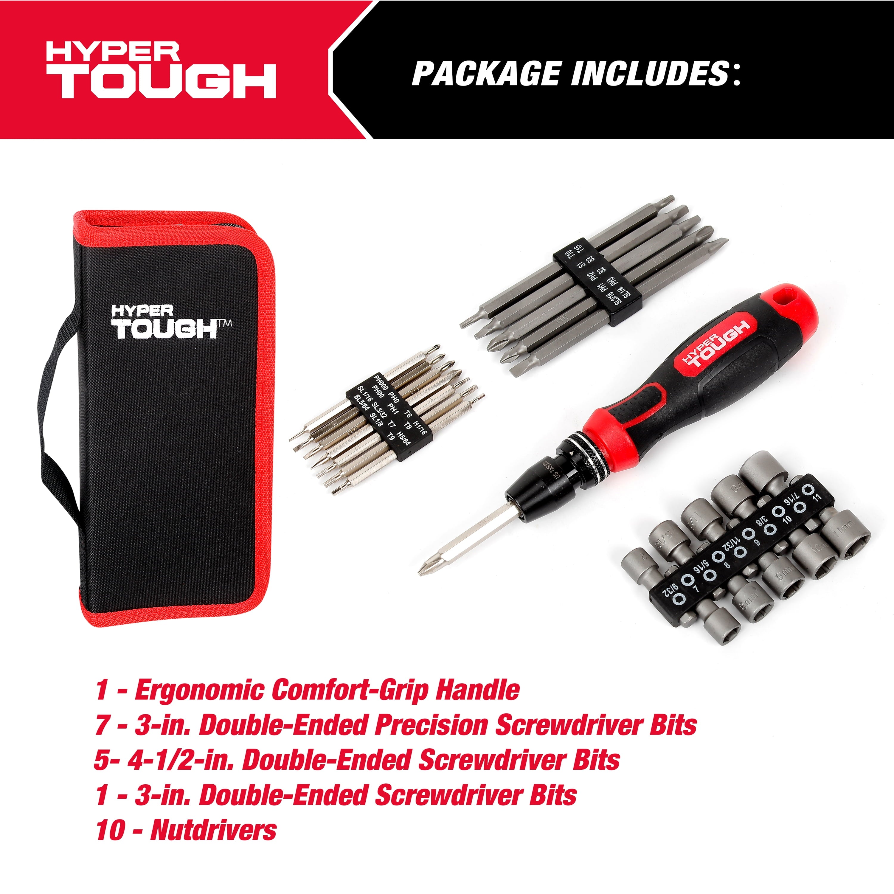 Hyper Tough 24-Piece Quick-Load Screwdriver Set, Model 42432 - Image 2