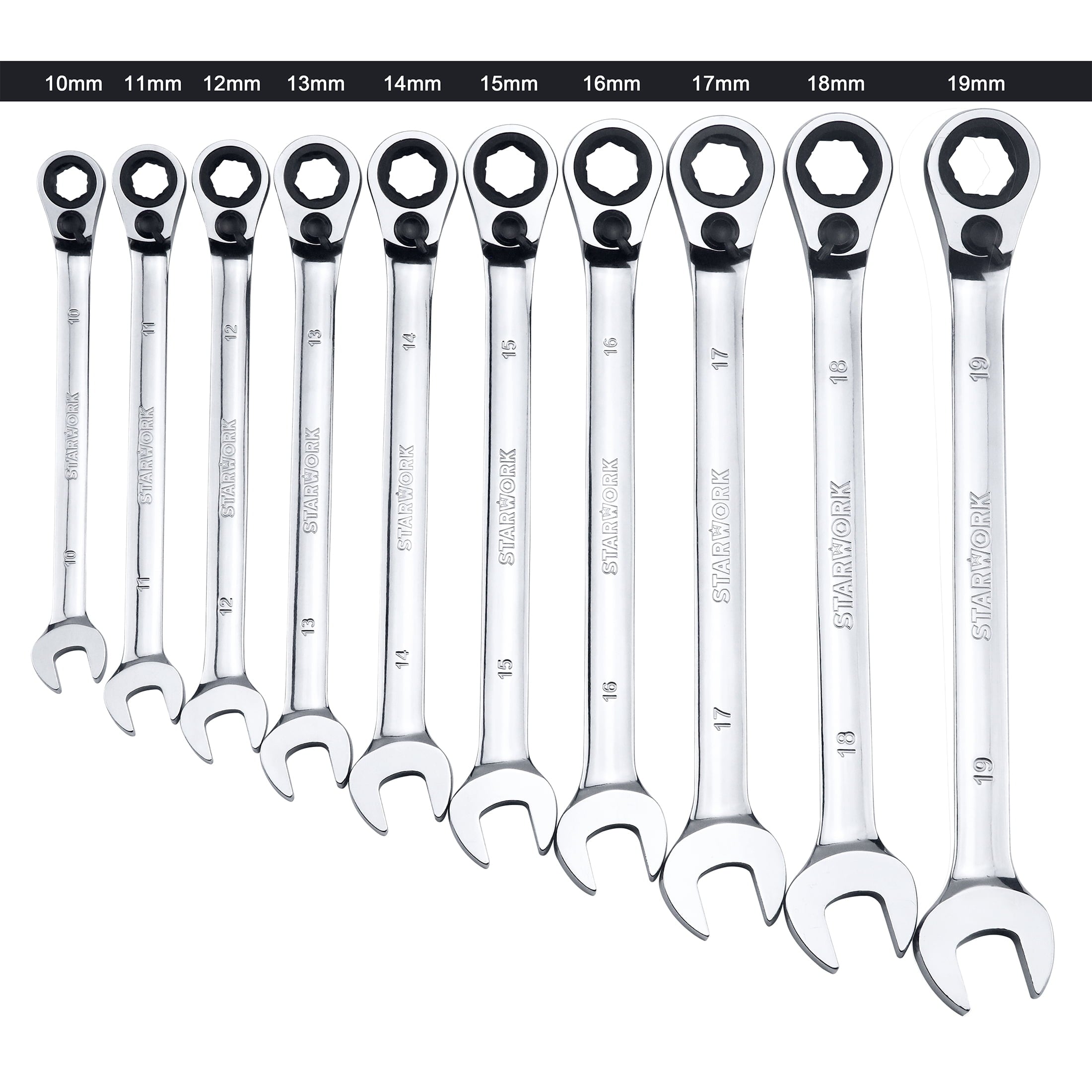 TRUE MECHANIC 20 Pc. Reversible Ratcheting Combination Wrench Set - Image 3