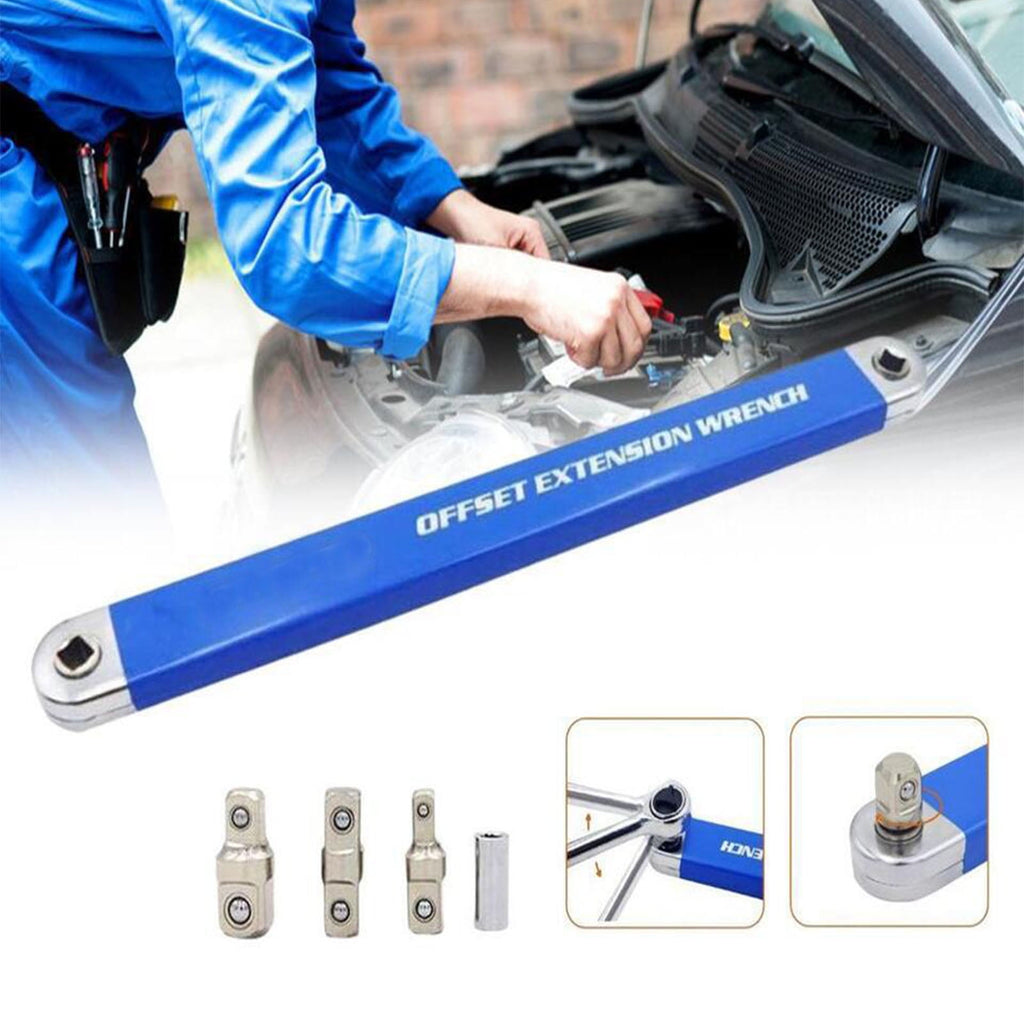 wrench, Tight Reach Wrench Set, with 1/2", 1/4" and 3/8" Square Drive Adapters, Universal s Wrench 1Set - Image 5