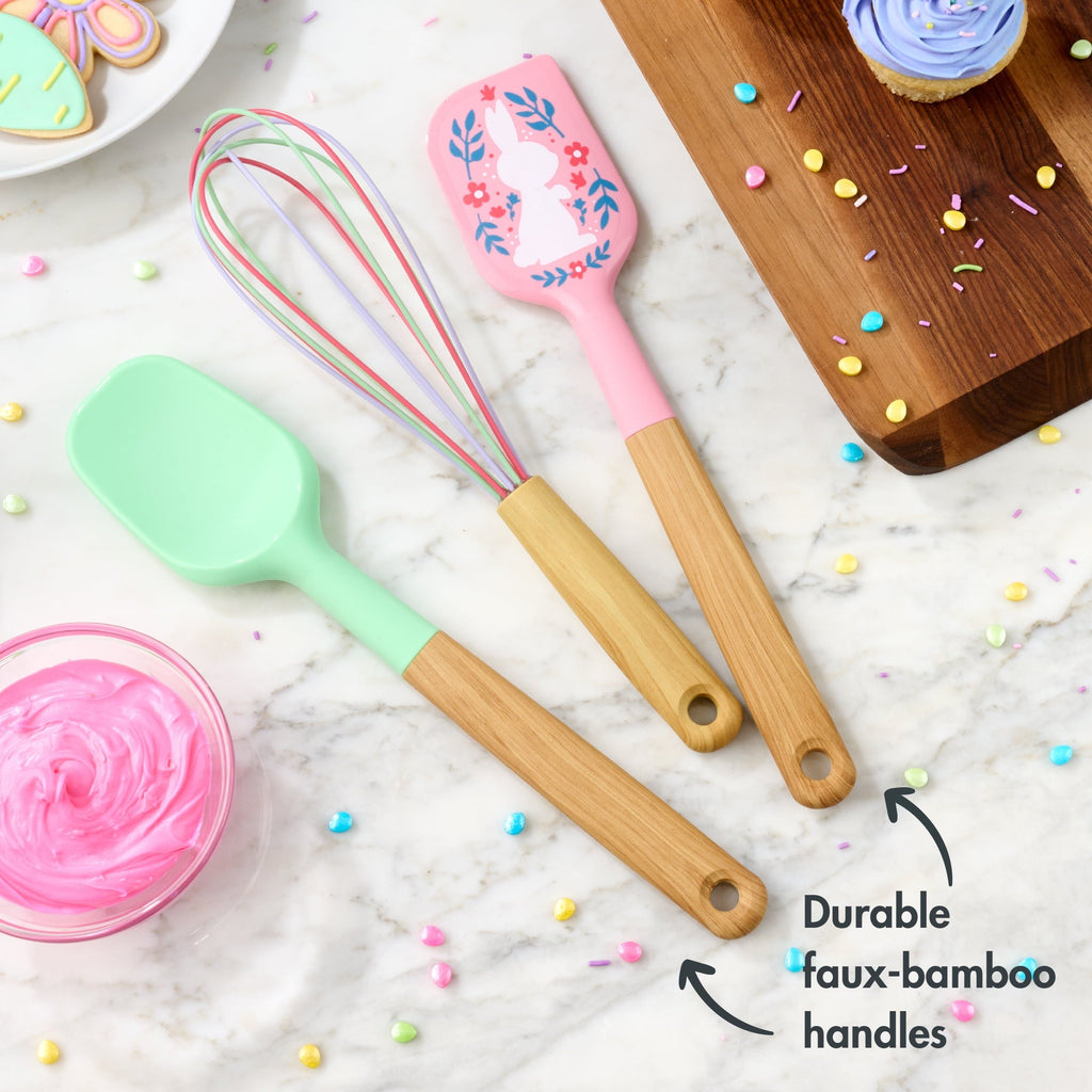 Way To Celebrate 3-Piece Baking Tool Set, Green, Pink and Purple