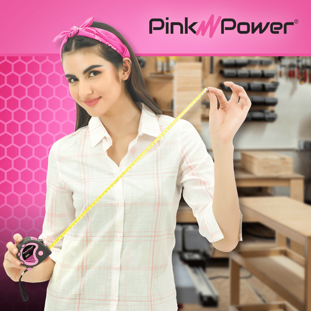 25ft Pink Tape Measure - Pink Measuring Tape Measure for Womens Tool Kit with Retractable Blade and Lock Button - Gir... - Image 5