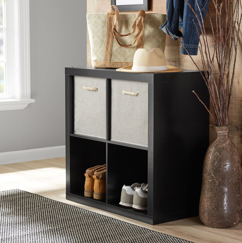 Better Homes &amp; Gardens 4 Cube Storage Organizer, White Texture