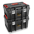 2pcs Tool Boxes Set - Lockable Organizer Storage Portable Toolbox with Removable Tray for Workshop Garage & Household...