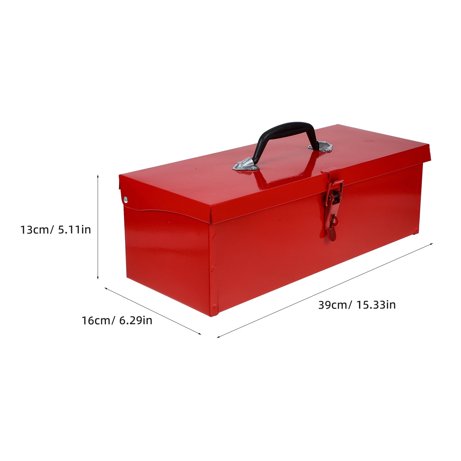 1Set Red Metal Tool Box for Household Tools and Portable Use 39.0X16.0X13.0Cm - Image 2