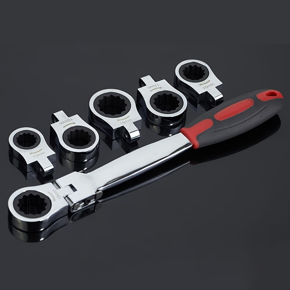 12 in 1 Exchangeable RatchetWrench Metric & SAE 8-19mm Flex Head Combination Wrench Sets for Auto, Mechanic Tools for Men Gifts - Image 2