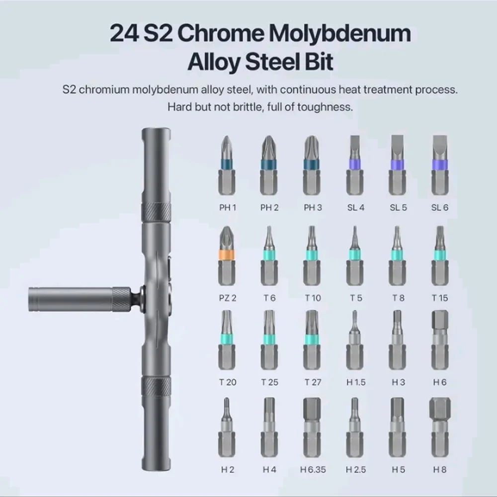 24-in-1 Screwdriver Set, Multi-Function Screwdriver Tool Set with Removable T-Ratchet Handle Home Repair Tool Kit Set... - Image 3