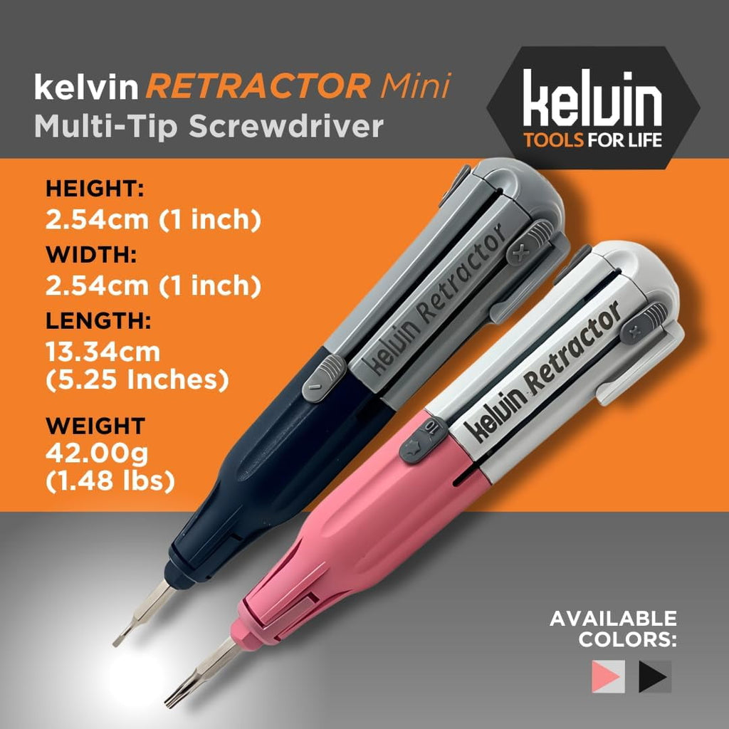 Kelvin Retractor Mini Precision Screwdriver Set, 6 in 1 Upgraded Retract-A-Bit Screwdriver, Multi Screwdriver Tool All in One for Glasses, E - Image 5