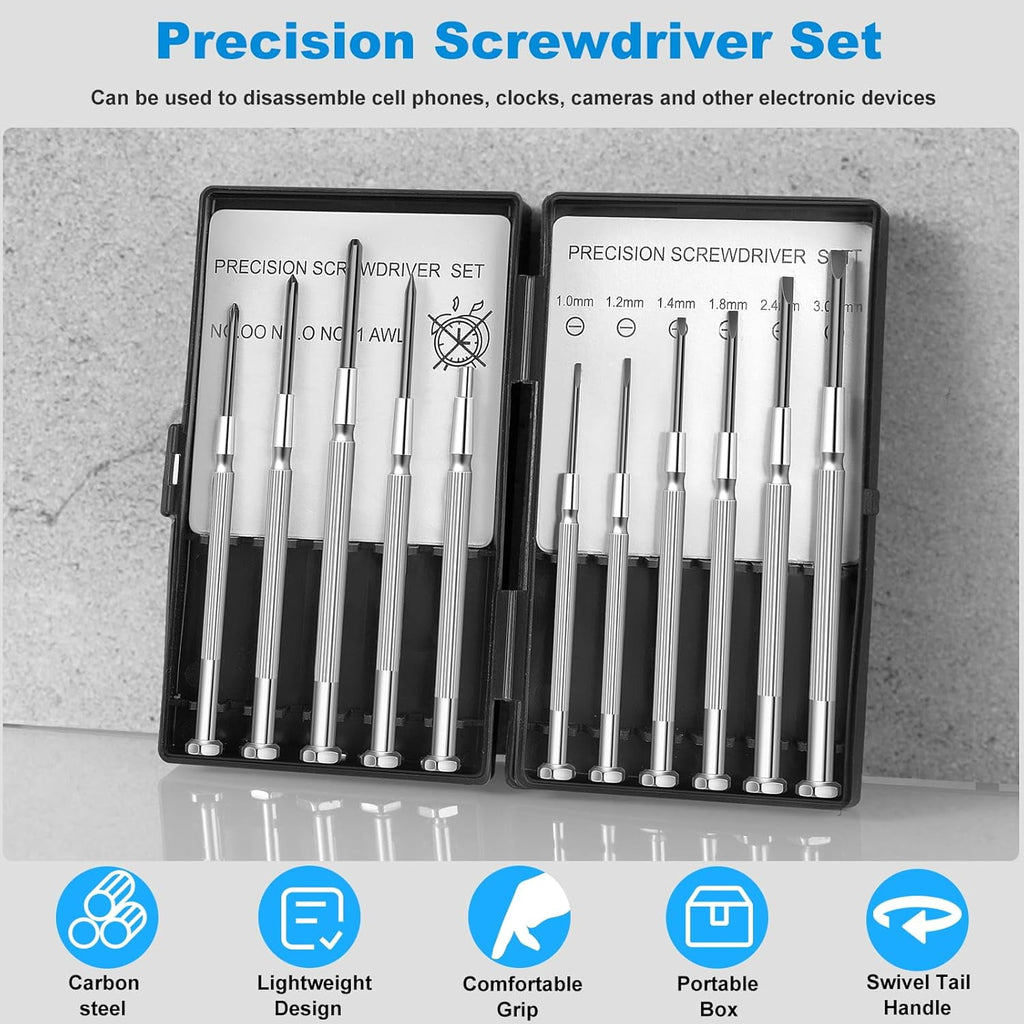 Rongsi 11 Pcs Small Precision Screwdriver Set, Tiny Screwdriver Set, Mini Screw Driver Kit with Slotted and Phillips Heads, Ideal for Watch, - Image 3
