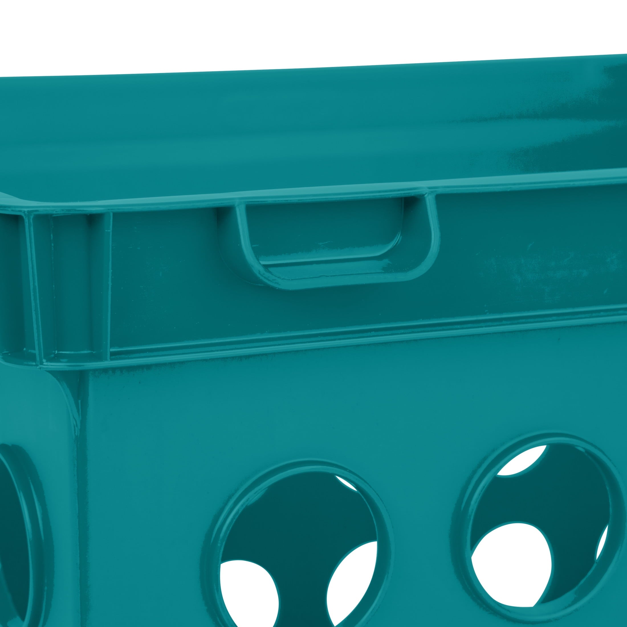 File Crate, Versatile Plastic Bin with Handles, Letter or Legal File Storage, Black, Standard Size