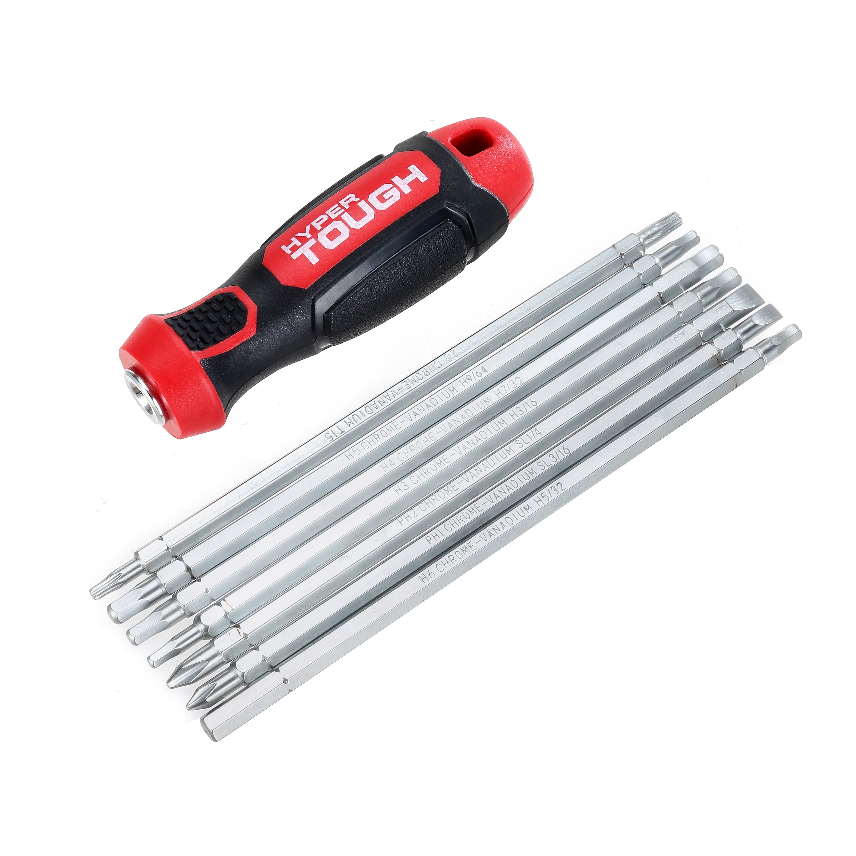 Hyper Tough 8 Piece Interchangeable Slotted & Phillips Bits Screwdriver Set - Image 4