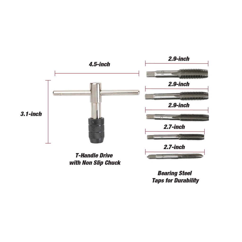 6-Piece Adjustable SAE Tap & T-Handle Wrench Set - Image 3