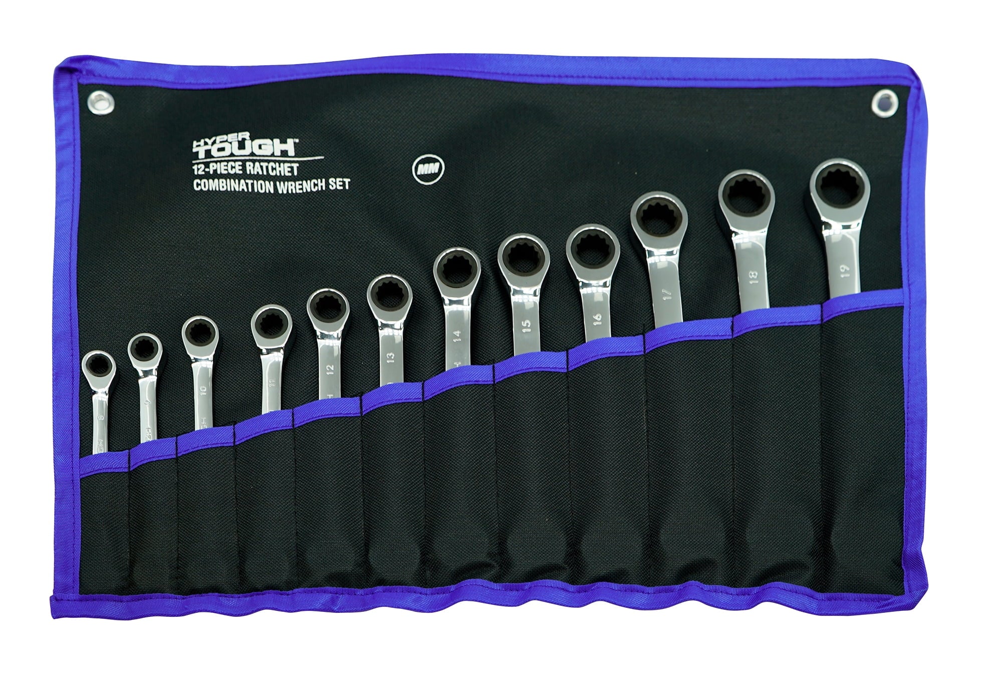 12-Piece Metric Combination Ratchet Wrench Tool Set, Hand Tools - Image 3