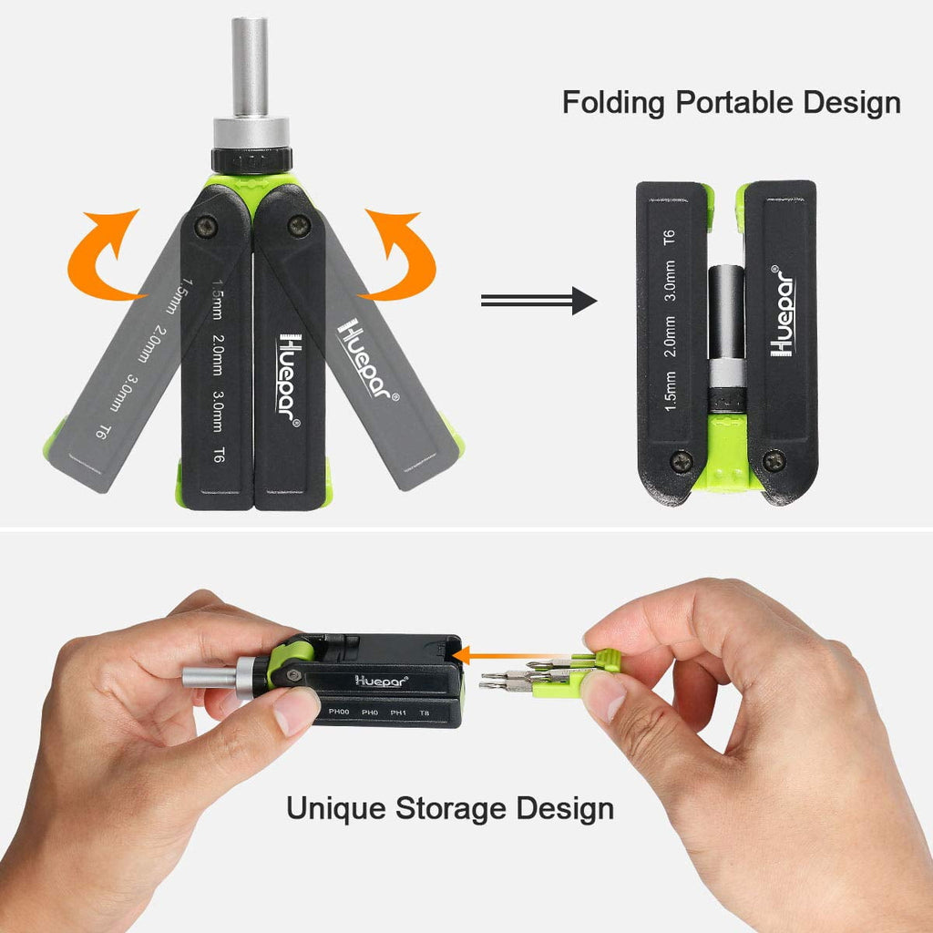 8-in-1 Multi-Bit Ratchet Precision Screwdriver Set, Quick-load Mechanism Screwdriver Kit Folding with Replaceable Bit... - Image 2