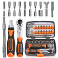 ETEPON 38 in 1 Ratchet Screwdriver Set with Sockets, Magnetic Tips, Rotating Handle, Universal Joint & Storage Case for Electronics, Car, Bi
