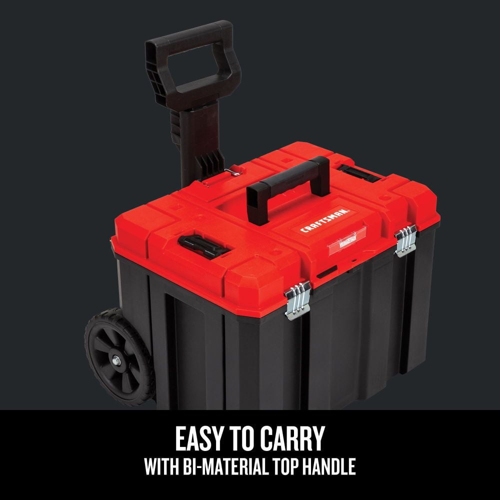 Craftsman VERSASTACK Wheeled Tool Box, Plastic, Red, 20 in W x 17 in D x 39 in H - Image 4