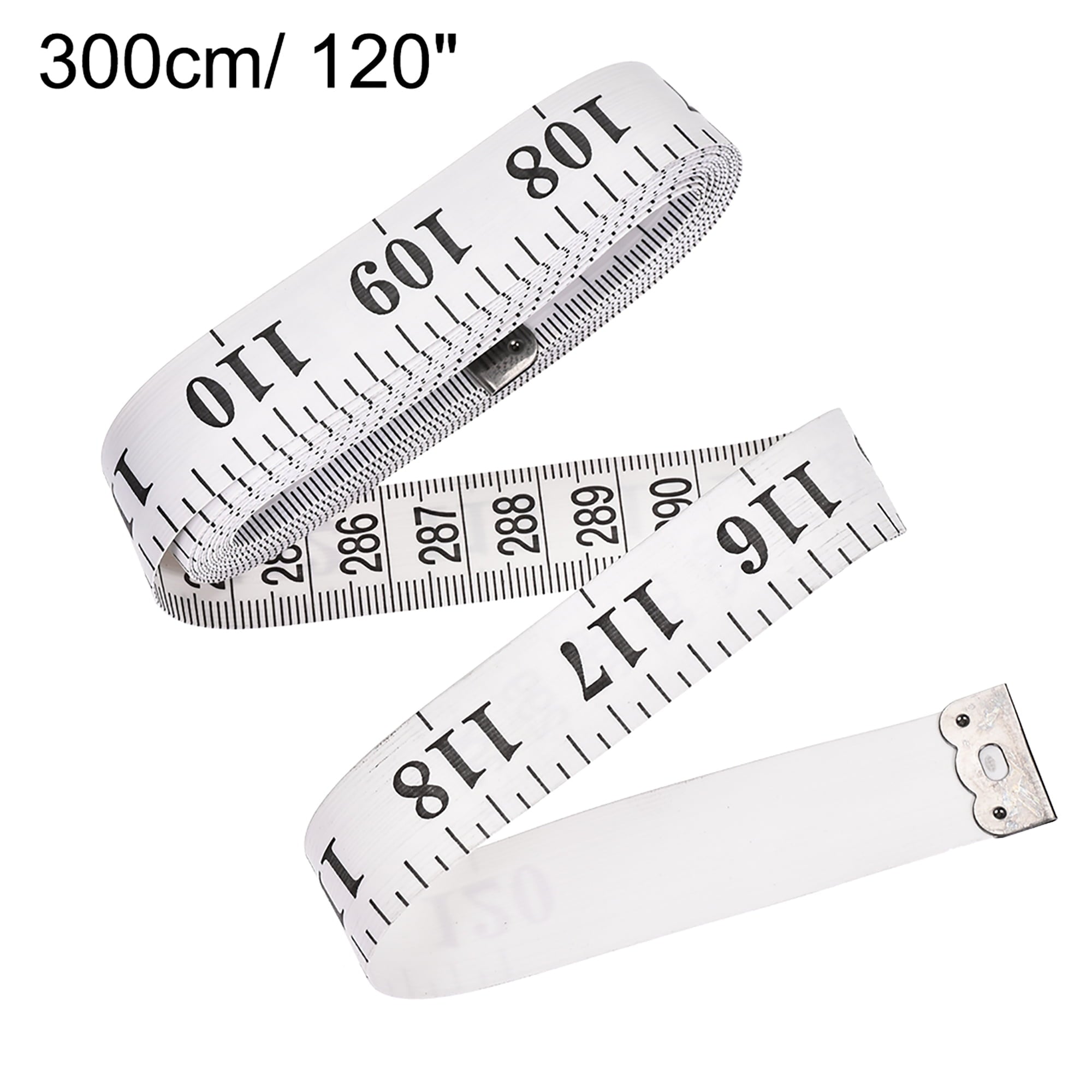 Uxcell Cloth Tape Measure for Body 120 inch Metric Inch Measuring Tape Soft Dual Sided for Tailor Sewing White - Image 2