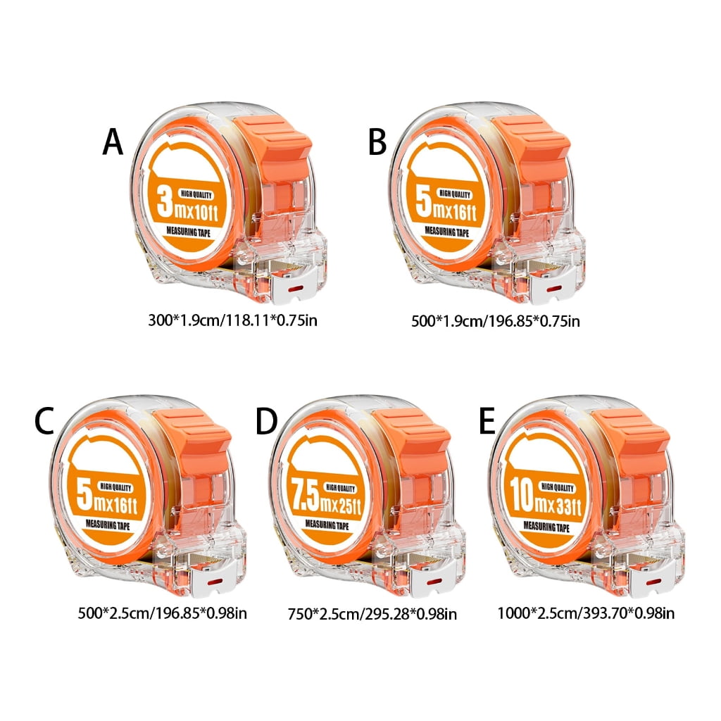 PatungKu Transparent Tape Measure With Inch Metric Scale Stainless Steel Construction 300/500/750/1000cm Option - Image 5