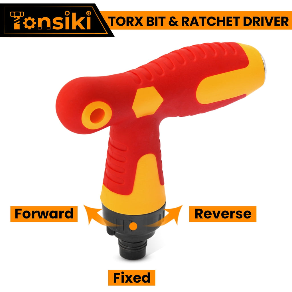 14Pcs Torx Bit Set, Tamper Proof Torx Bits with T Ratchet Screwdriver, 1/4 Hex Shank Magnetic Torx Screwdriver Sets f... - Image 5