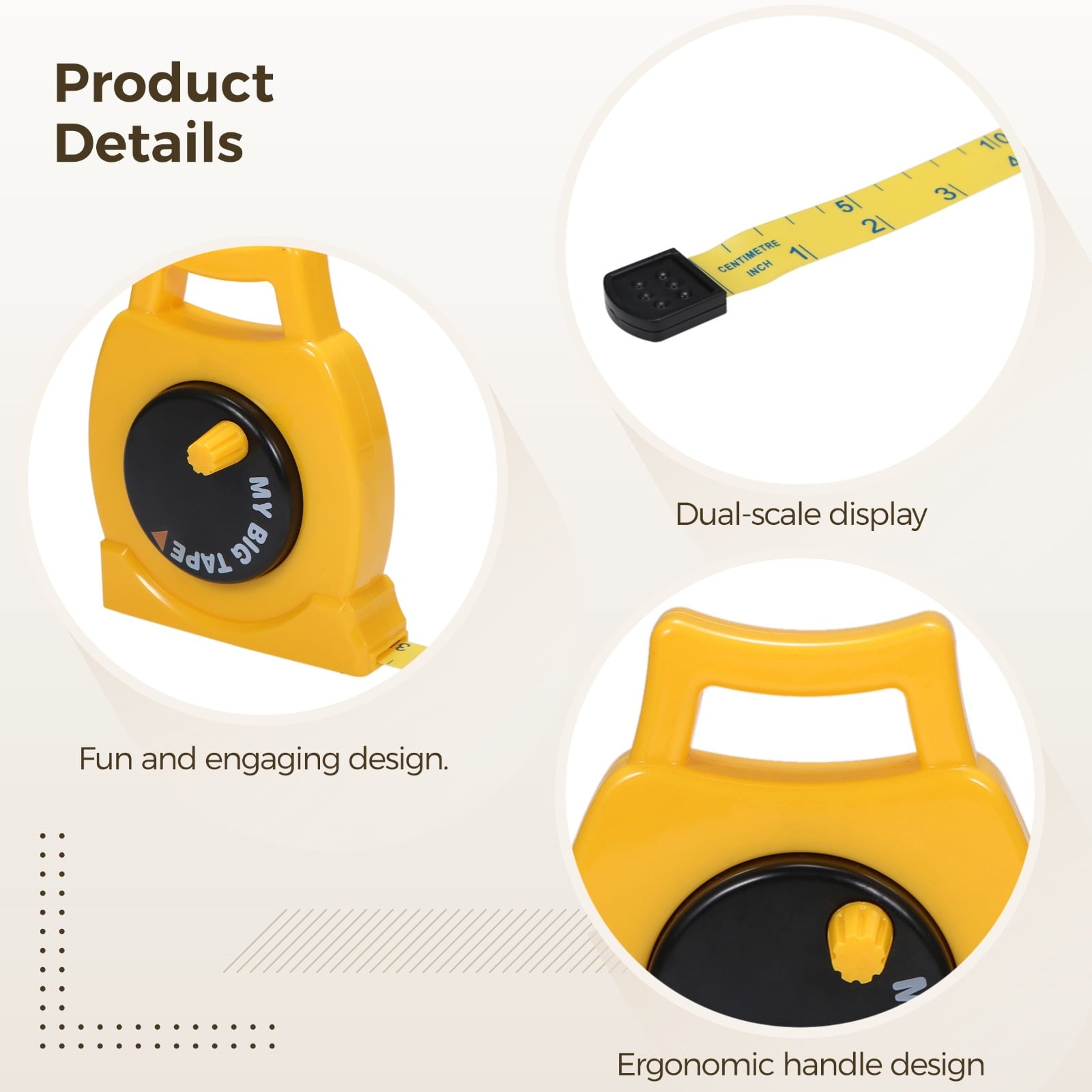 2 Pack 1 Meter Retractable Tape Measure,Soft Yellow Pocket Tape, Dual Scale (Inch/Metric),Mini Sewing & Craft Ruler,P... - Image 3