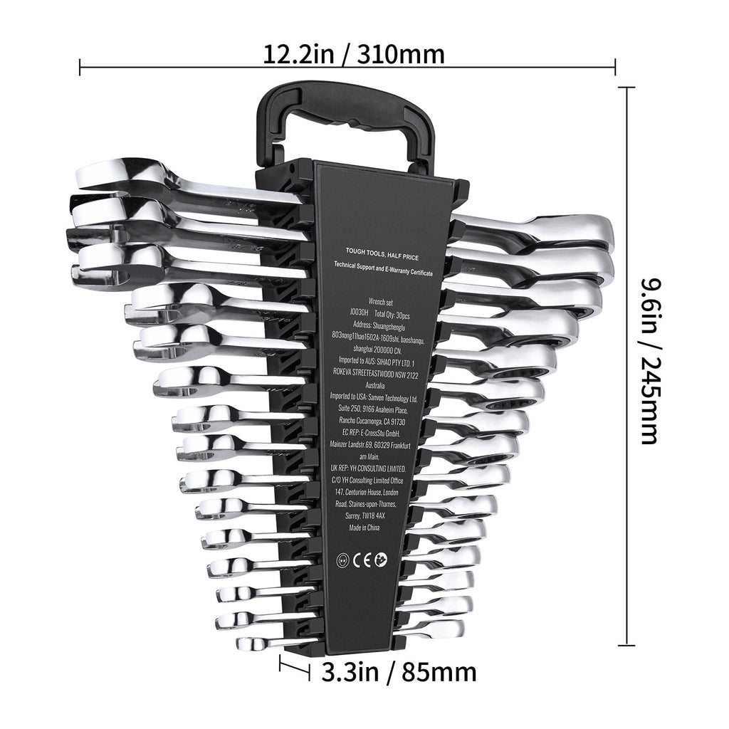 Combination Wrench Set, 30-Unit Ratchet Wrench Collection with Storage Stand, Chromium-Vanadium Steel Wrench Assortme... - Image 6