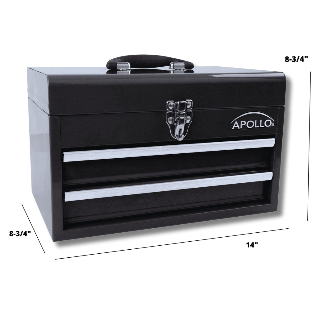 Apollo Tools Black Steel Tool Chest with 2 Drawers and Ample Top Compartment -- DT5010 - Image 5