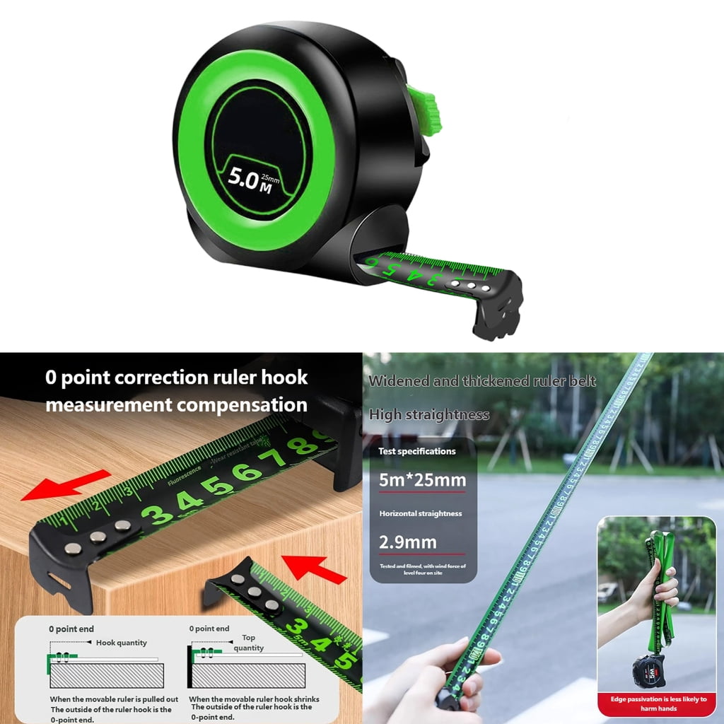 5M Long Measuring Tape Featuring Glow Scale and Ergonomic Handle Comfort - Image 2