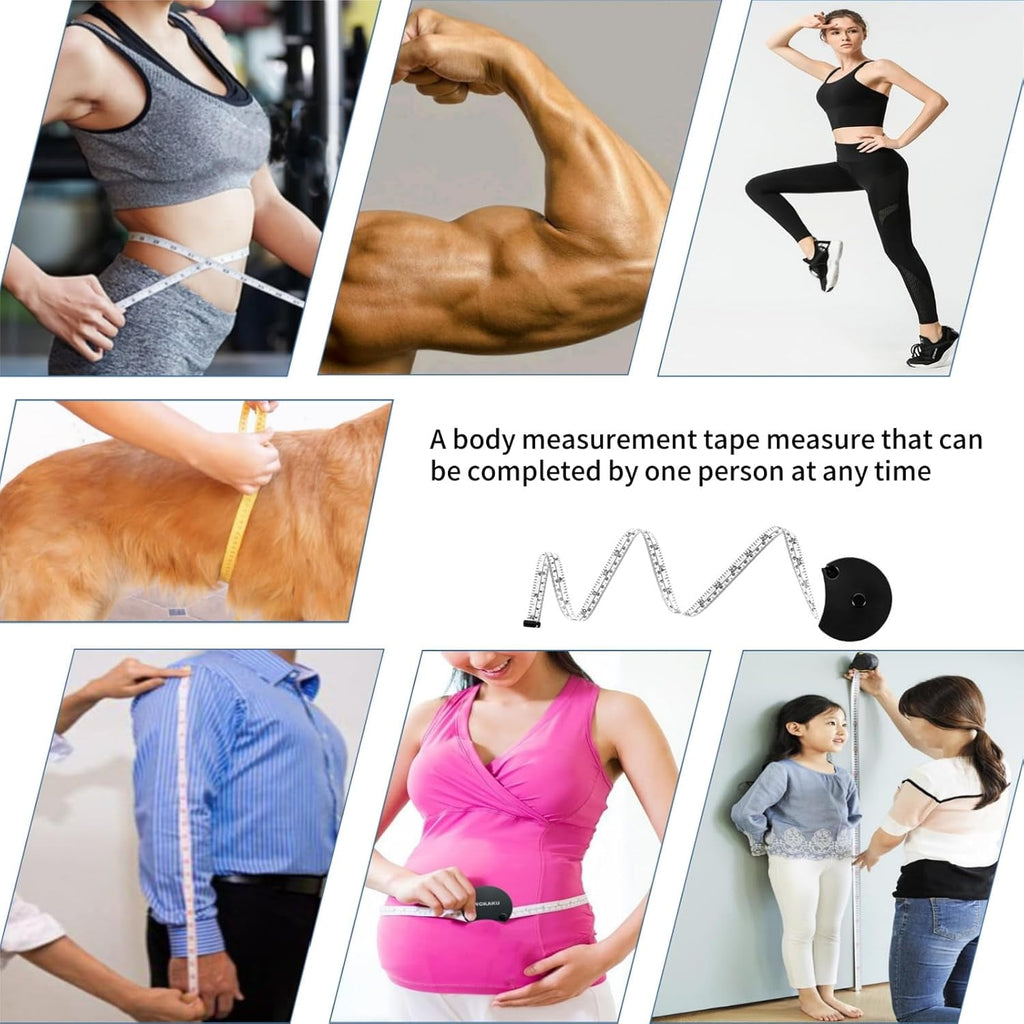60In/150cm Dual-Scale with Locking Pin Retractable Window Reading Soft Measure for Tailoring Fitness Weight Loss Circ... - Image 4