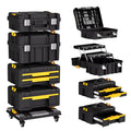 4-in-1 Tool Box with Wheels, Stackable Modular Tool Storage System with Drawers, 755lbs Heavy Duty Mobile Tool Chest ...