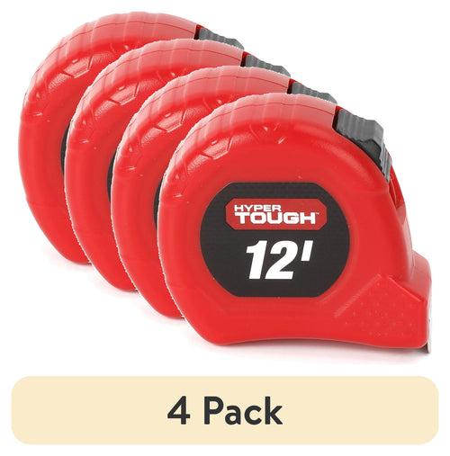 (4 pack) Hyper Tough 12 Foot Tape Measure