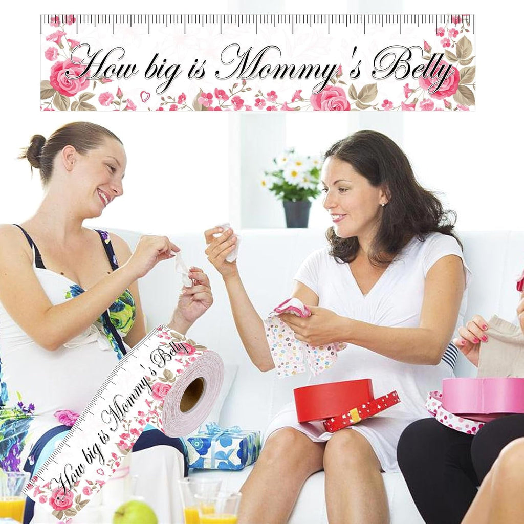 How Big is Mommy's Belly Baby Shower Tape Guessing Game Baby Shower Game Winners Measure 36 Feet Baby Shower Paper Me... - Image 6