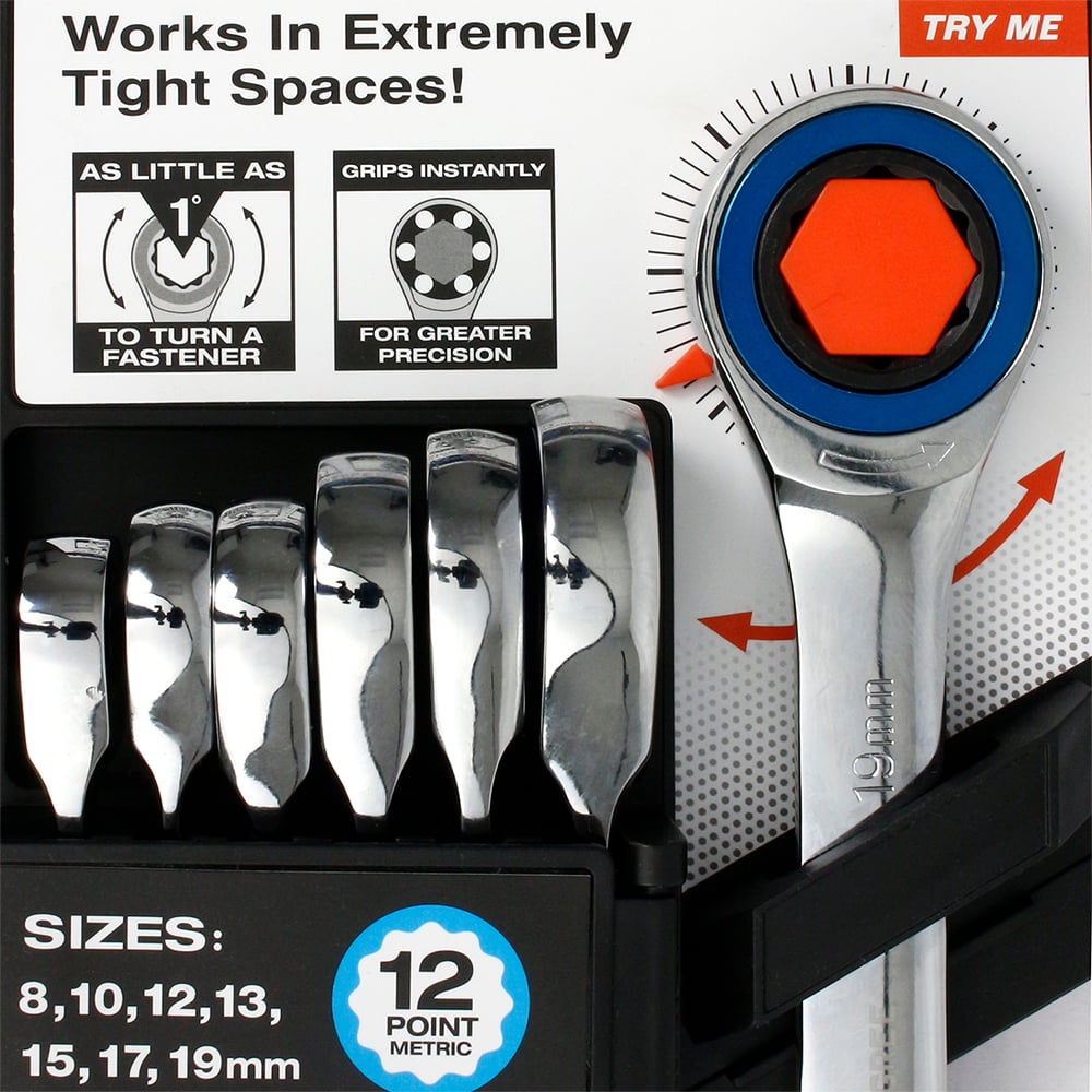 Allied International 7-Piece Metric Gearless Ratchet Wrench Set - Image 6