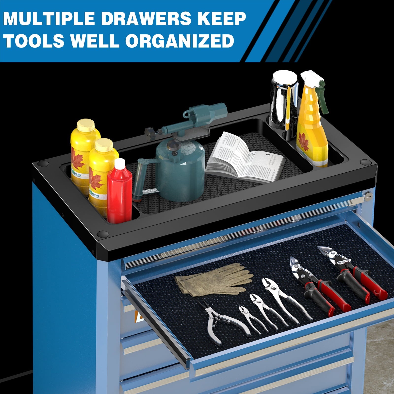 7-Drawer Rolling Tool Chest with Lock, Cectable Tool Cabinet & Cart for Garage Workshop Storage - Image 5