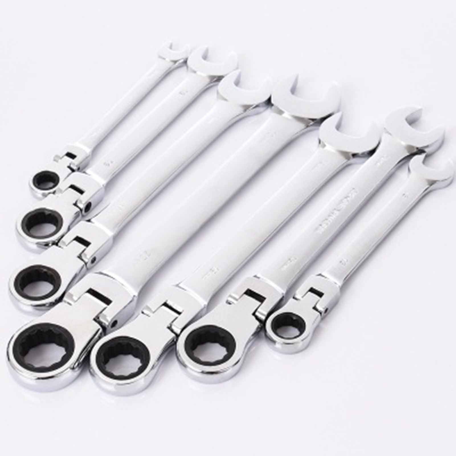 8-19mm Flexible Adjustable Head Gear Ring Ratchet Action Wrench Spanner Set 8-19Mm 72 Tooth for Vehicle Maintenance - Image 6