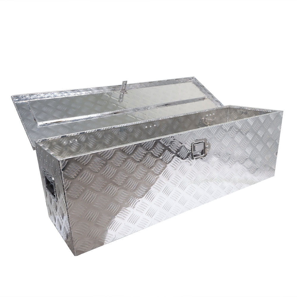 49 Inch Heavy Duty Aluminum All Purpose Tool Box Truck Trailer Underbed Toolbox w/Side Handle and Key 48.42in x 15in ...