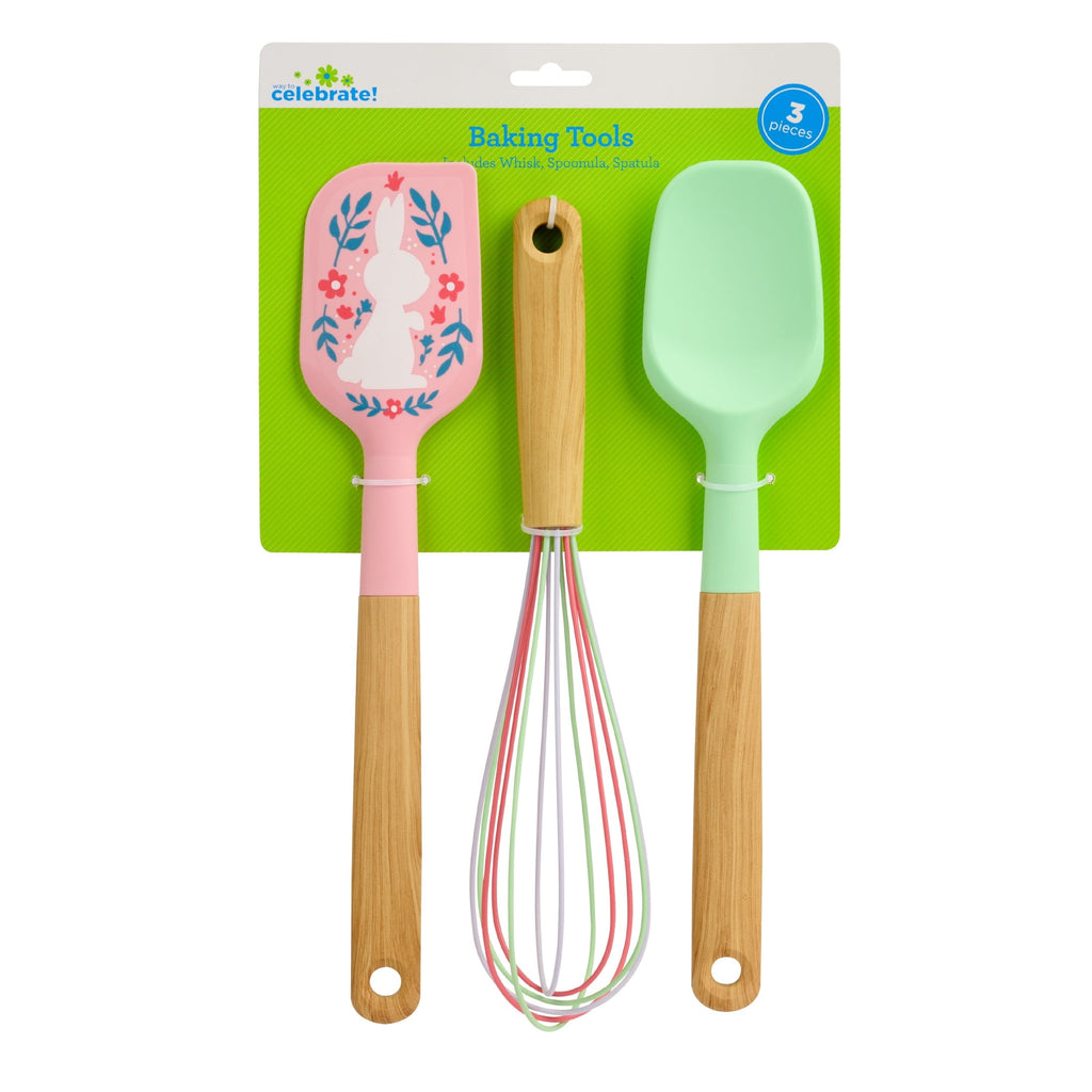 Way To Celebrate 3-Piece Baking Tool Set, Green, Pink and Purple