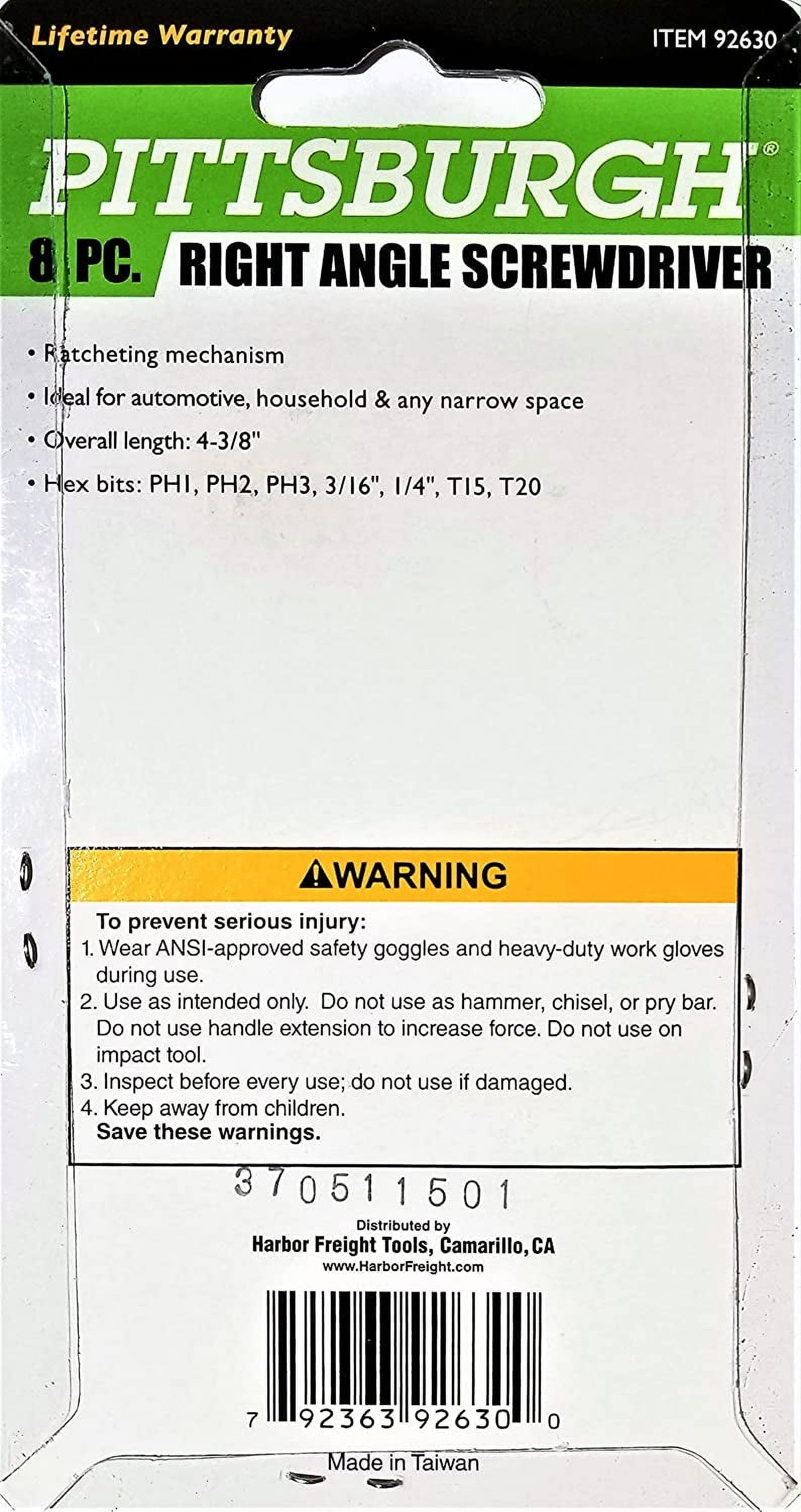 8 Piece Right Angle Screwdriver Set - Image 4