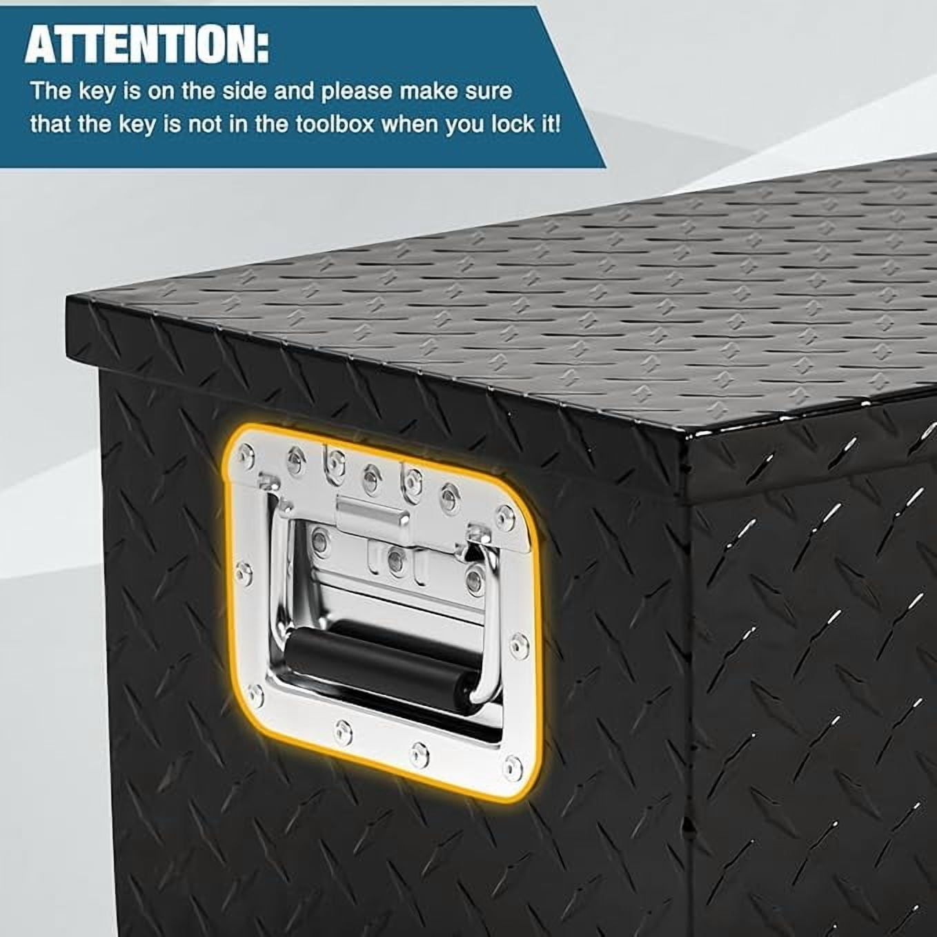 Box Heavy Duty Aluminum With Sliding Shelf, Diamond Plate box for Pick Up Rv Trailer, Trailer box Storage With Side H... - Image 5